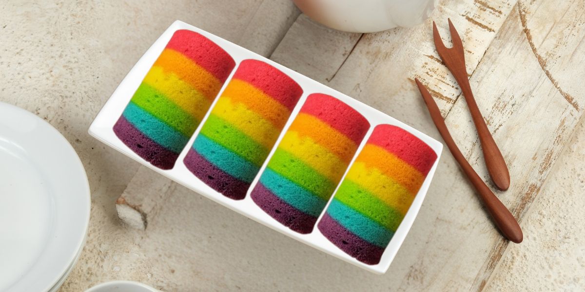 Cara Membuat Resep Rainbow Roll Cake Pelangi Gulung Mini Anti Gagal